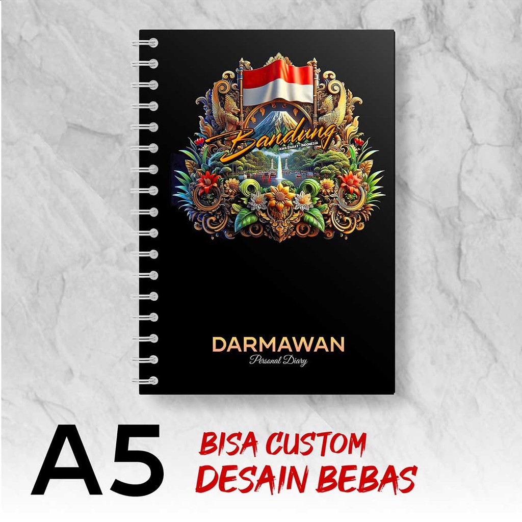 

Blocknote A5 Notebook Custom BANDUNG - JAWA BARAT Desain Bebas - Spiral Kawat - BDGX7