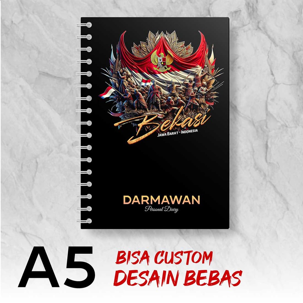 

Blocknote A5 Notebook Custom BEKASI - JAWA BARAT Desain Bebas - Spiral Kawat - BEKS1X7