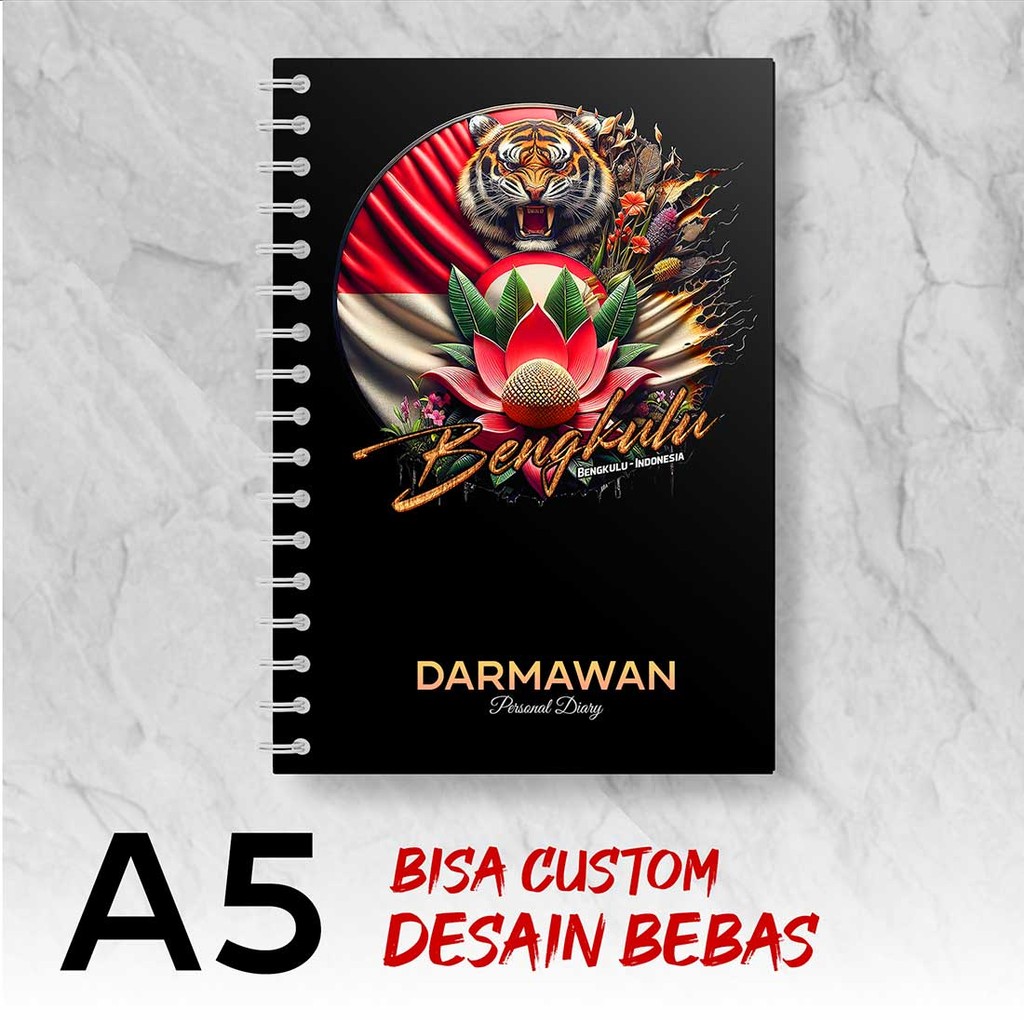 

Blocknote A5 Notebook Custom BENGKULU - BENGKULU Desain Bebas - Spiral Kawat - BGLX1