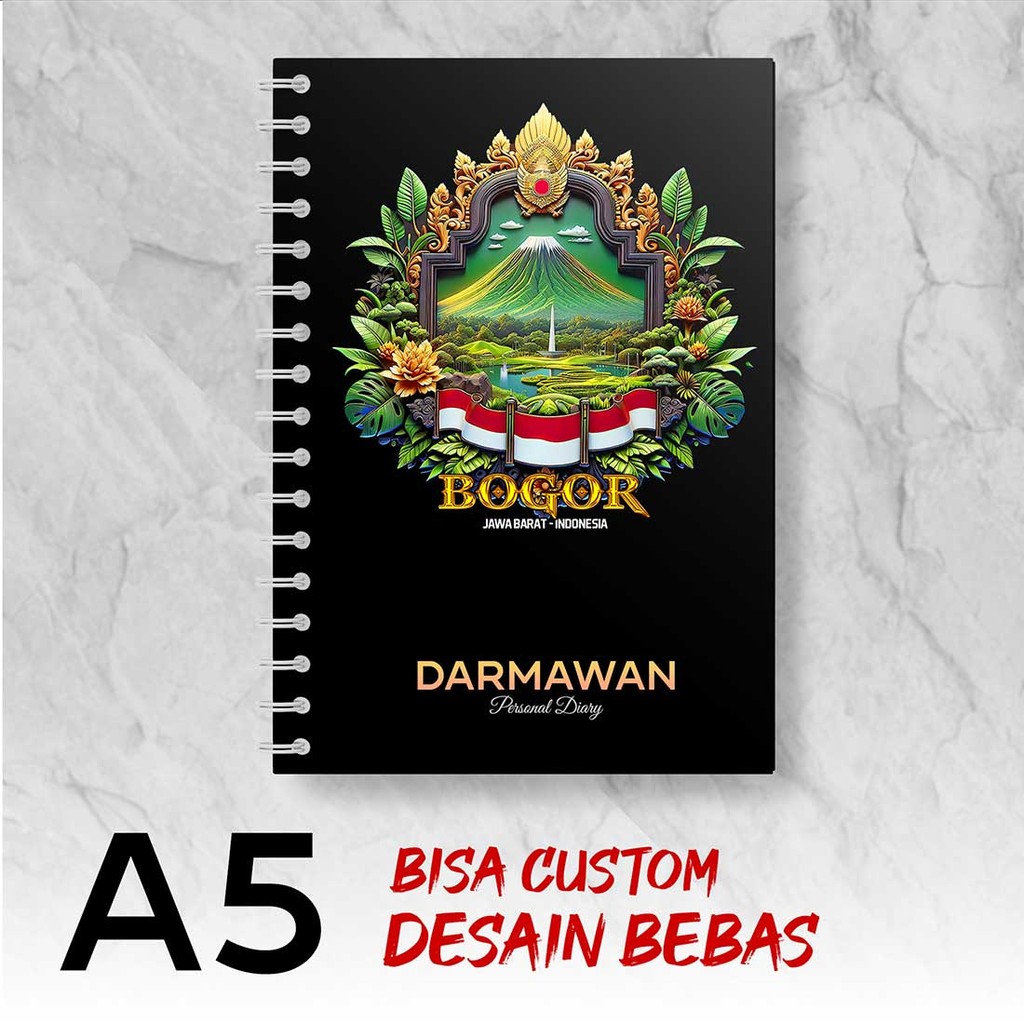 

Blocknote A5 Notebook Custom BOGOR - JAWA BARAT Desain Bebas - Spiral Kawat - BGRX7