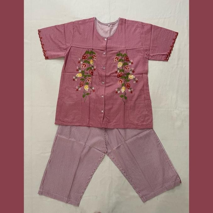 Baju Tidur Piyama Baby Doll Bordir Malang Katun Jepang - JSC1 / 001 GT