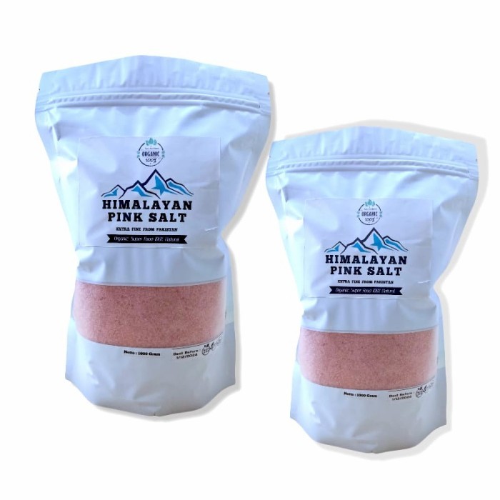 

Garam Himalaya Pink Salt Organic//Original Premium Asli 1Kg Non Gmo - Adelineez
