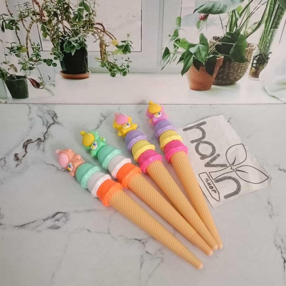 

gd-90 (12 PC) PEN GEL MOTIF ICE CREAM CONE SANRIO Berkualitas