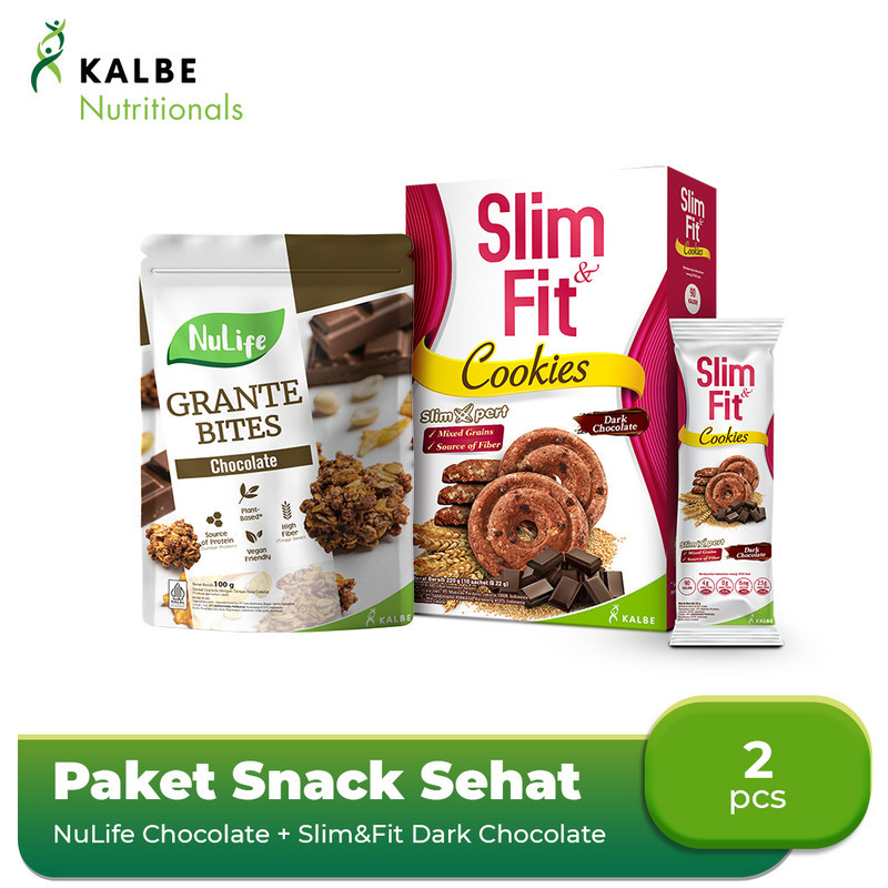 

Paket Snack Sehat - NuLife Grantes Bites Chocolate + Slim&Fit Cookies Chocolate