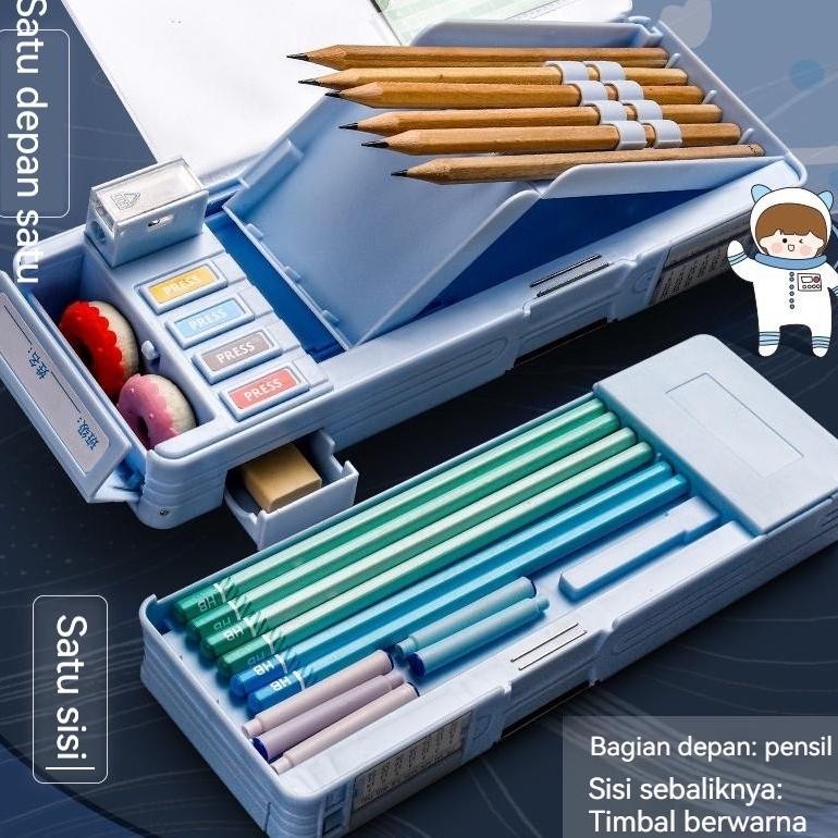 

sr-32 Tempat Pensil multifungsi/Kapasitas besar, taman kanak-kanak/Motif Unicorn / Dinosaurus / Astronot Untuk Anak Murah