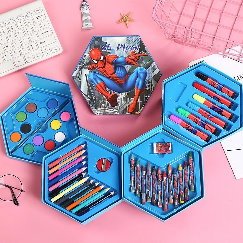 

XD27 [LOGU] Alat mewarnai 46 pcs set, Pensil warna set hexagon, Colouring pencil set kartun anak Termurah