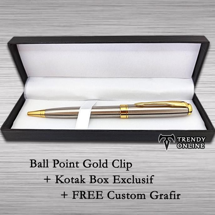 

Be09 Pulpen Model Parker Sonnet Stainless Steel Klip Emas FREE Grafir Nama dan Box Exclusif Termurah