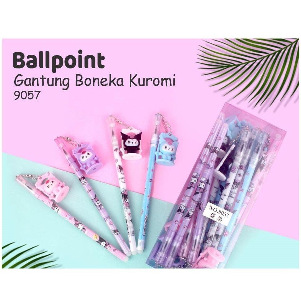 

jk-54 (1 PACK / 12 PCS) BOLPEN GANTUNG / PULPEN GANTUNGAN SANRIO / PEN GEL GANTUNG KUROMI LUCU Original