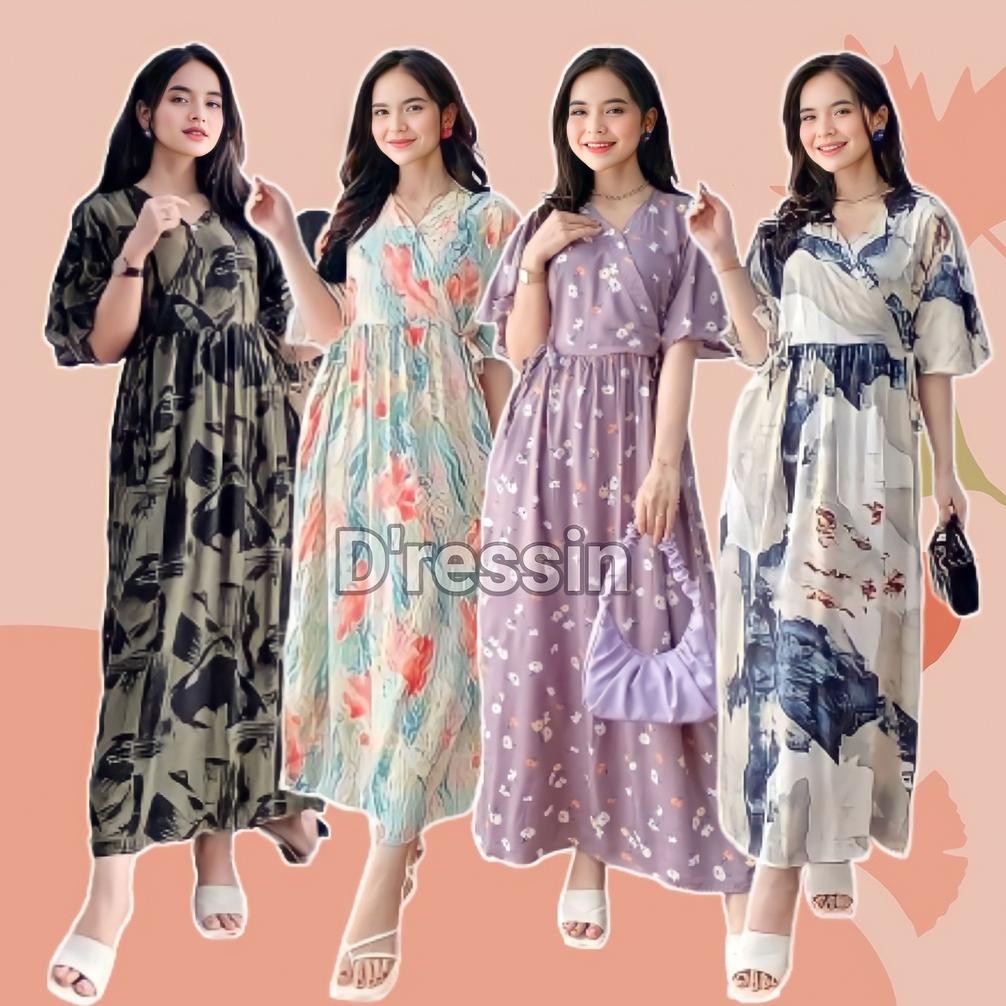 Spesial Promo Baju Daster Dress Kimono Piyama Kareen Serut Dada Tidur Remaja Wanita Tali Samping Kan