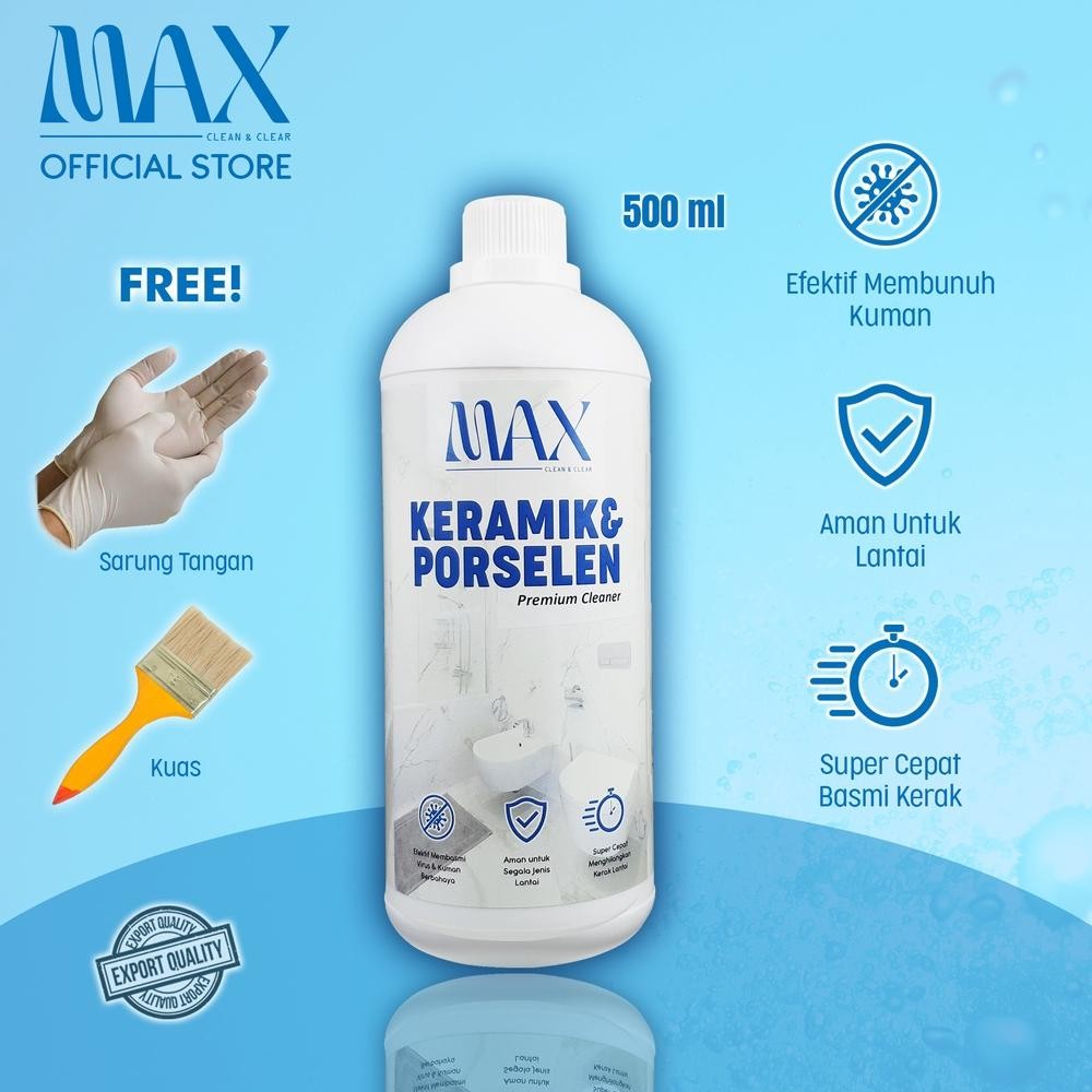 Viral Max Clean Cairan Pembersih Keramik Porselen Kloset Kerak Lantai Toilet Kaca Pintu Plastik Pvc 