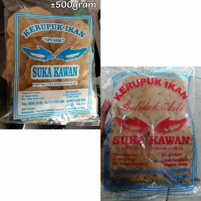 

Kerupuk Ikan Belidak Asli Suka Kawan / Oleh Oleh Khas Pontianak Kalbar