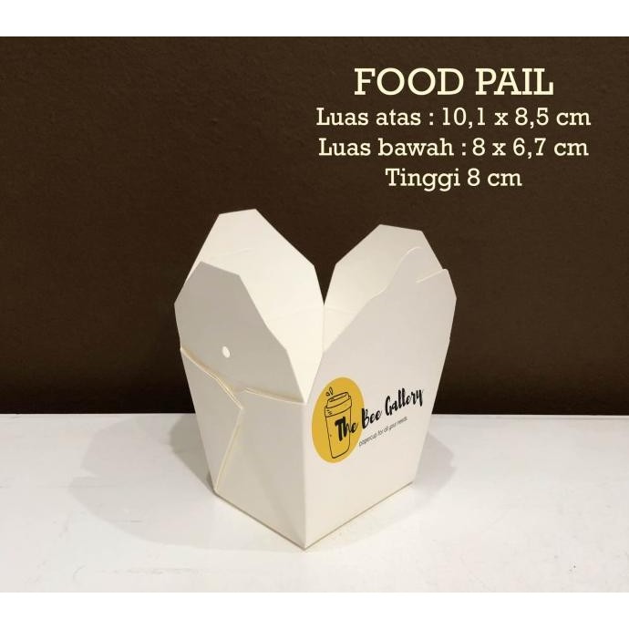 TERMURAH - FOOD PAIL / Box Makanan Kertas Polos nasi bento - isi 500