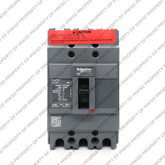 SCHNEIDER  MCCB  10KA EZC100F 3P 60A  EZC100F3060