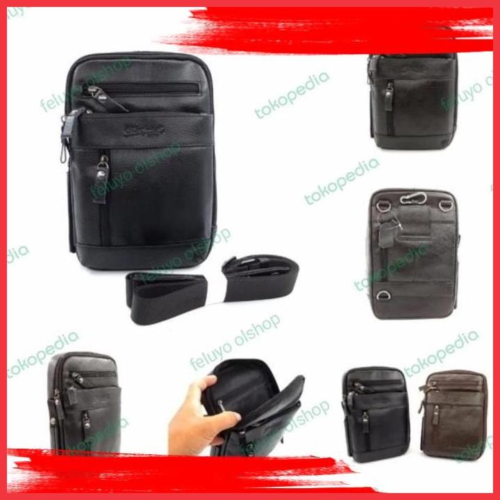 

(FELU) TAS SELEMPANG KECIL TAS PINGGANG DOMPET HP KULIT ASLI CLINFORD