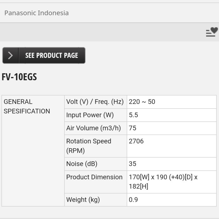 Exhaust Fan Panasonic 4inch Exhaust dinding / Exhaust Plafon FV10EGS1
