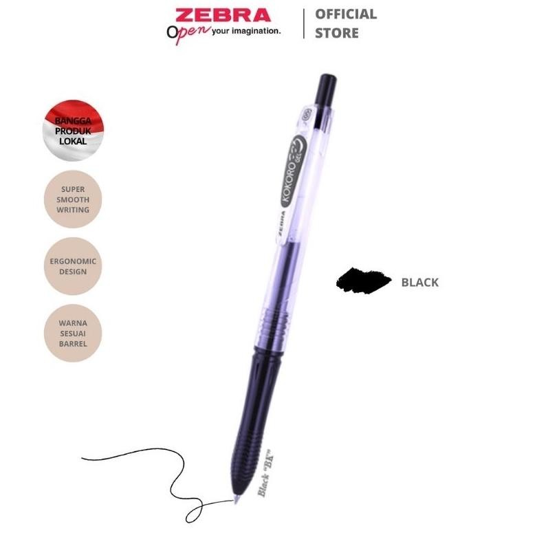 

PROMO PEN ZEBRA KOKORO GEL 0.5 BLACK / PULPEN ZEBRA KOKORO [12 PCS] Ox04
