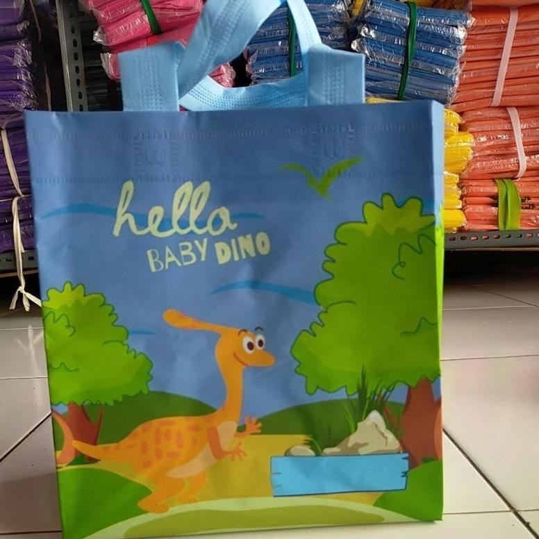 

BISA COD Goodiebag ulang tahun 25x25x15 DINO[Lusinan isi 12pcs] - tas ulang tahun baby dino gh-45