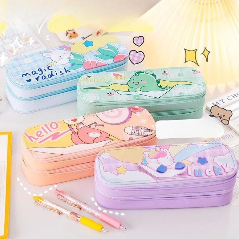 

BISA COD Serenity Kotak Pensil Motif Cartoon / Terbaru 2024 / Kotak 2 IN 1 / Unisex Perempuan Laki-laki / Anti Air Import - KP05 rwe-45