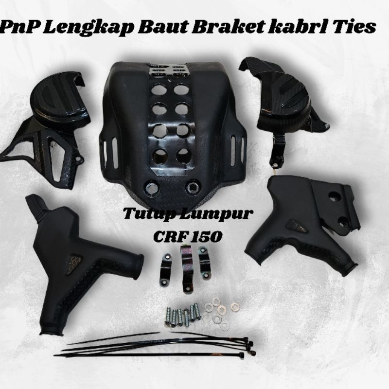 PAKET LENGKAP TUTUP MESIN CRF + COVER RANGKA CRF + TUTUP LUMPUR ENGINE COVER CRF 150L 150 L FULLSET