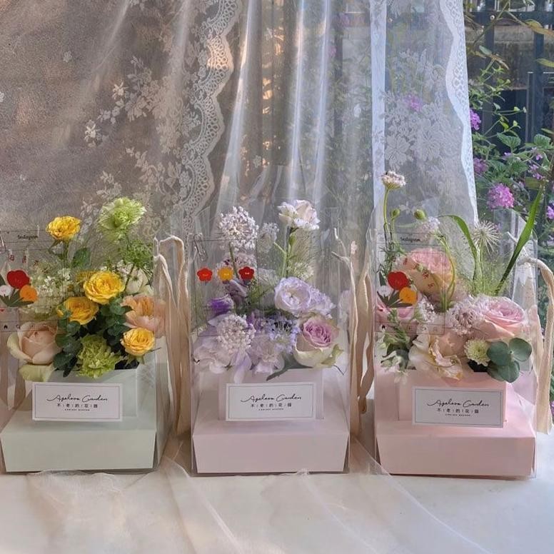 

Premium 5pcs Transparent Kotak Bunga Foldable Flower Box Portable Flower Box DIY Gift Box High Quality