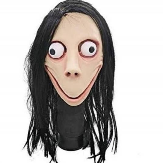 Topeng Hantu Jepang Momo Halloween Scary Ghost Mask Halowen Cosplay Cod