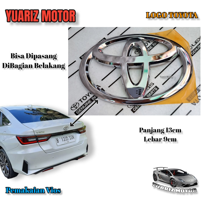 LOGO GRILL DEPAN TOYOTA VIOS ORIGINAL/EMBLEM LOGO BAGASI BELAKANG VIOS DISKON