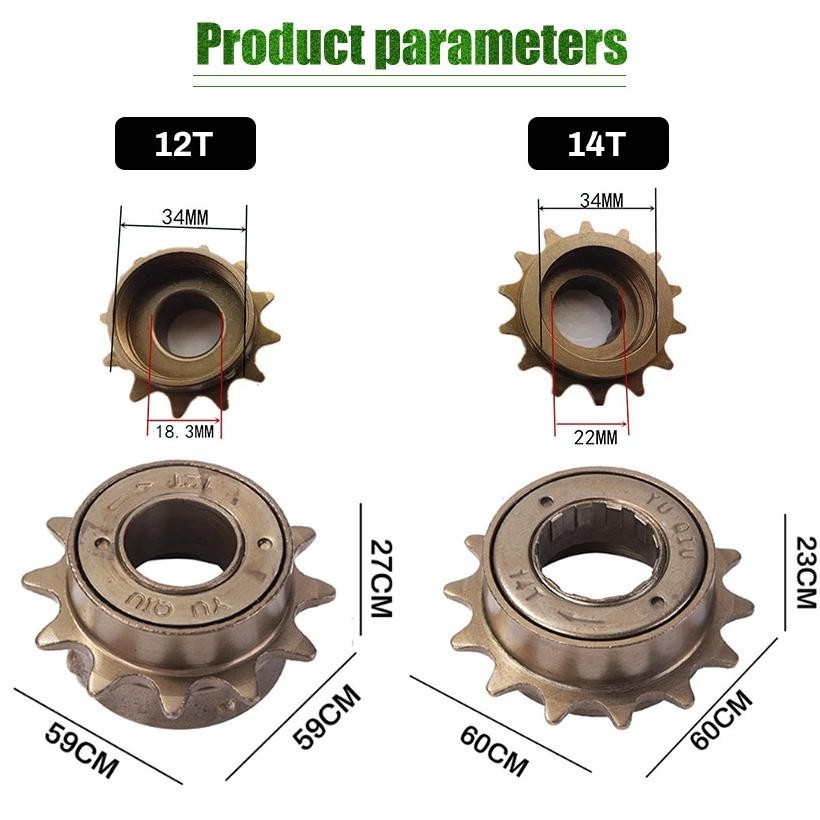 Komponen & Aksesoris Sepeda 12/14T Freewheel Gir Gear Sprocket Sepeda Single Speed