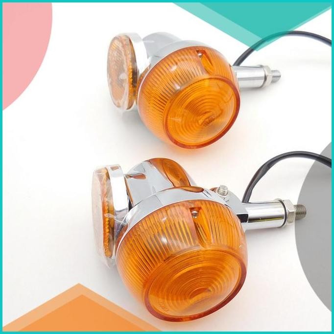 Lampu Sein Motor Helsinki Custom Model GT 380 550 750 Bulat Retro Uni