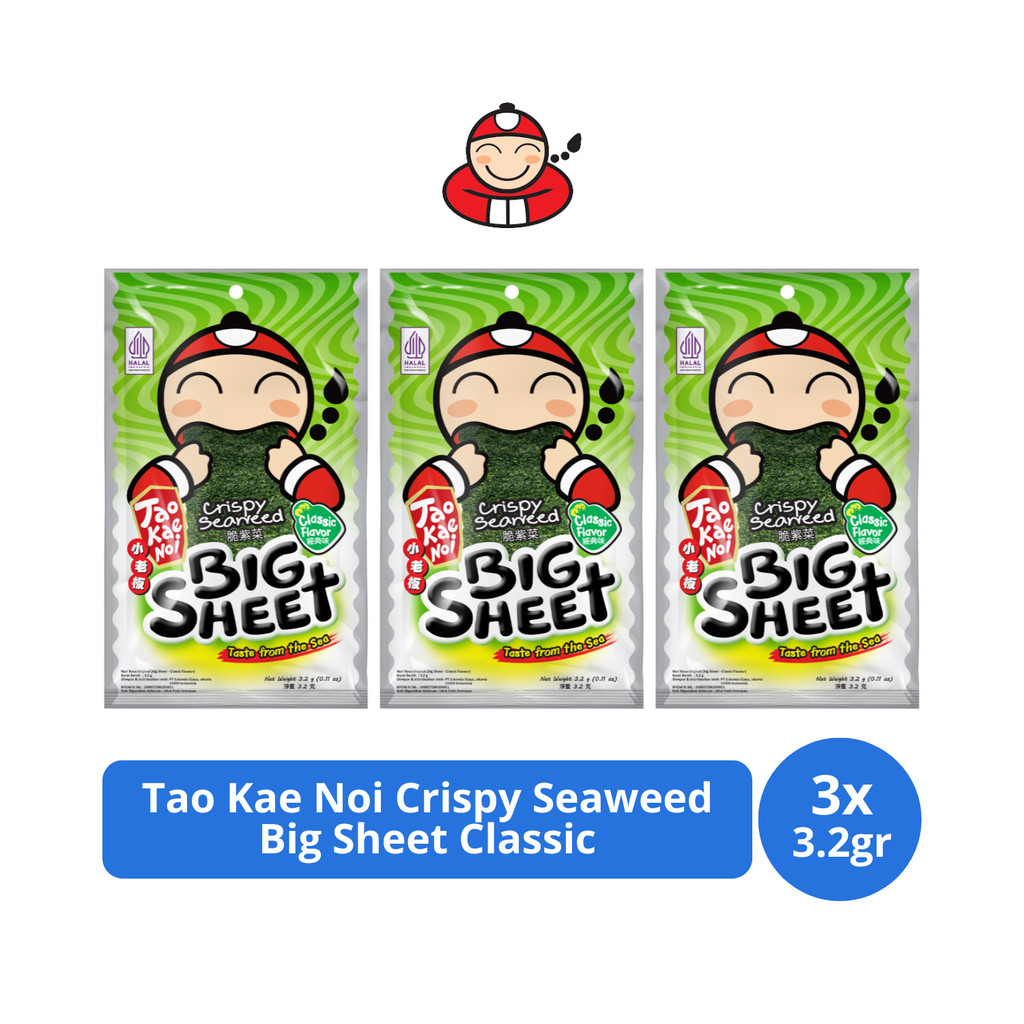 

Tao Kae Noi Crispy Seaweed Big Sheet Classic 3,2gr x 3 pcs