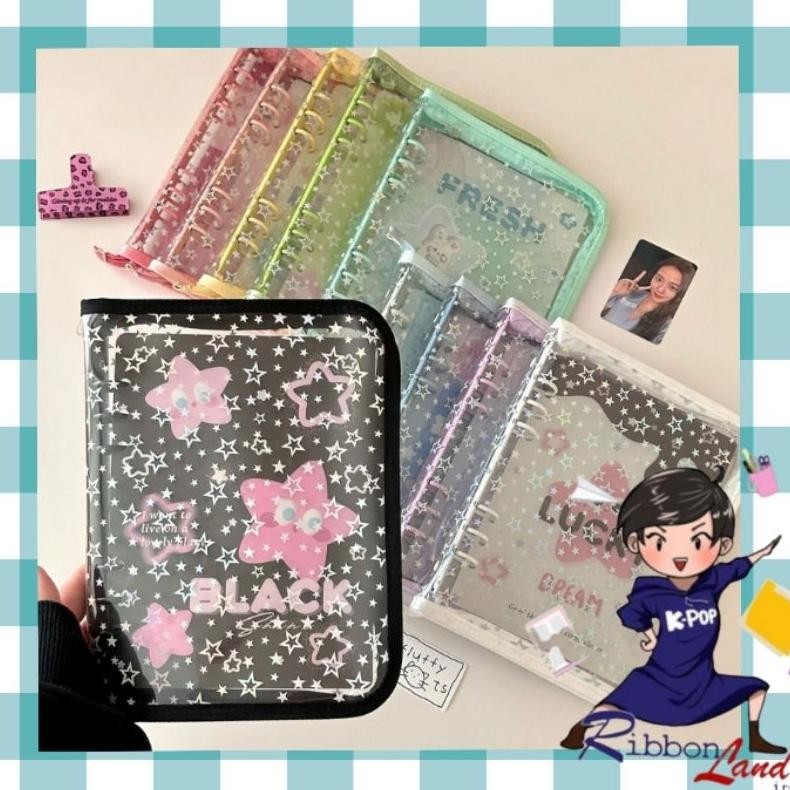 

fgk-45 A5 Binder Cover Star Bintang Glitter Photocard Deluxe Resleting Star Bintang Termurah