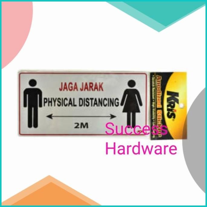 

KRIS ANODIZED STICKER JAGA JARAK STIKER PHYSICAL DISTANCING SIGN LABE