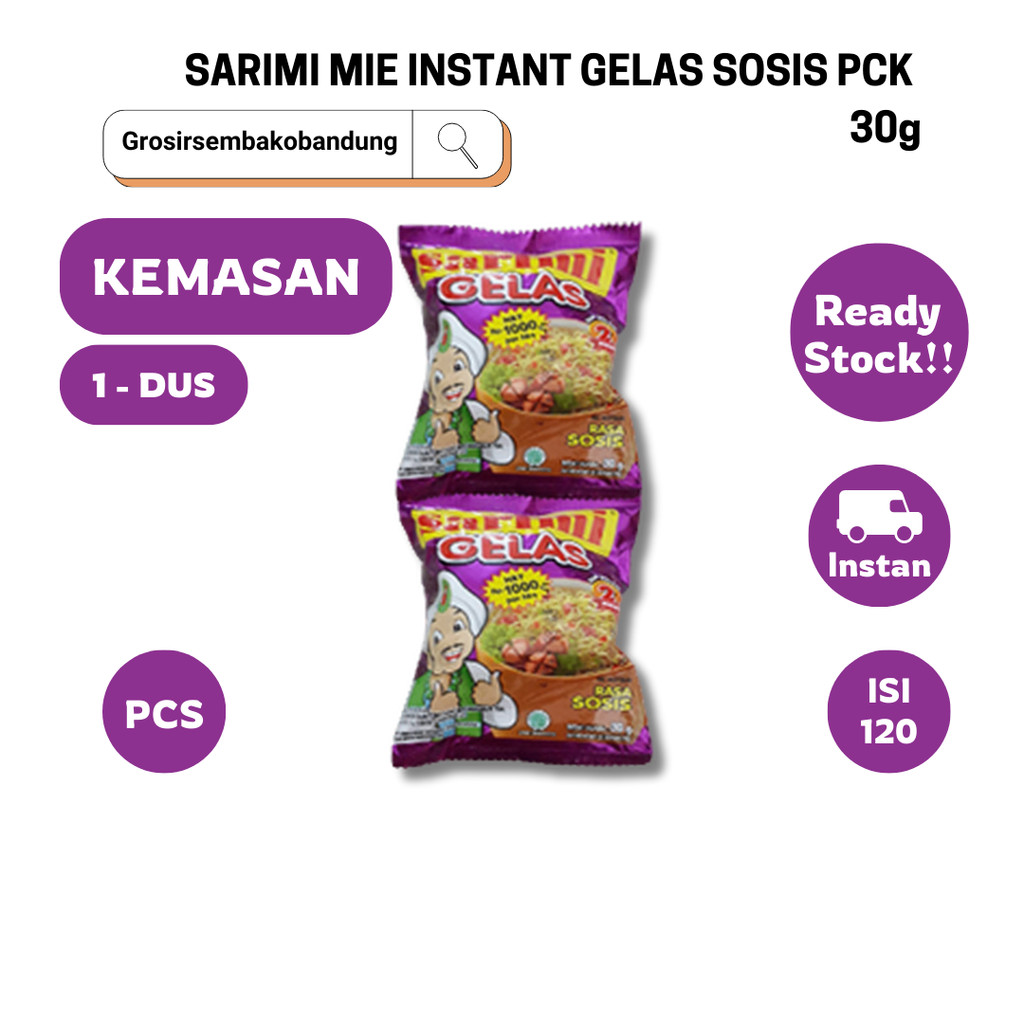 

SARIMI MIE INSTANT GELAS SOSIS PCK 30g - 1 Dus - Kota Bandung