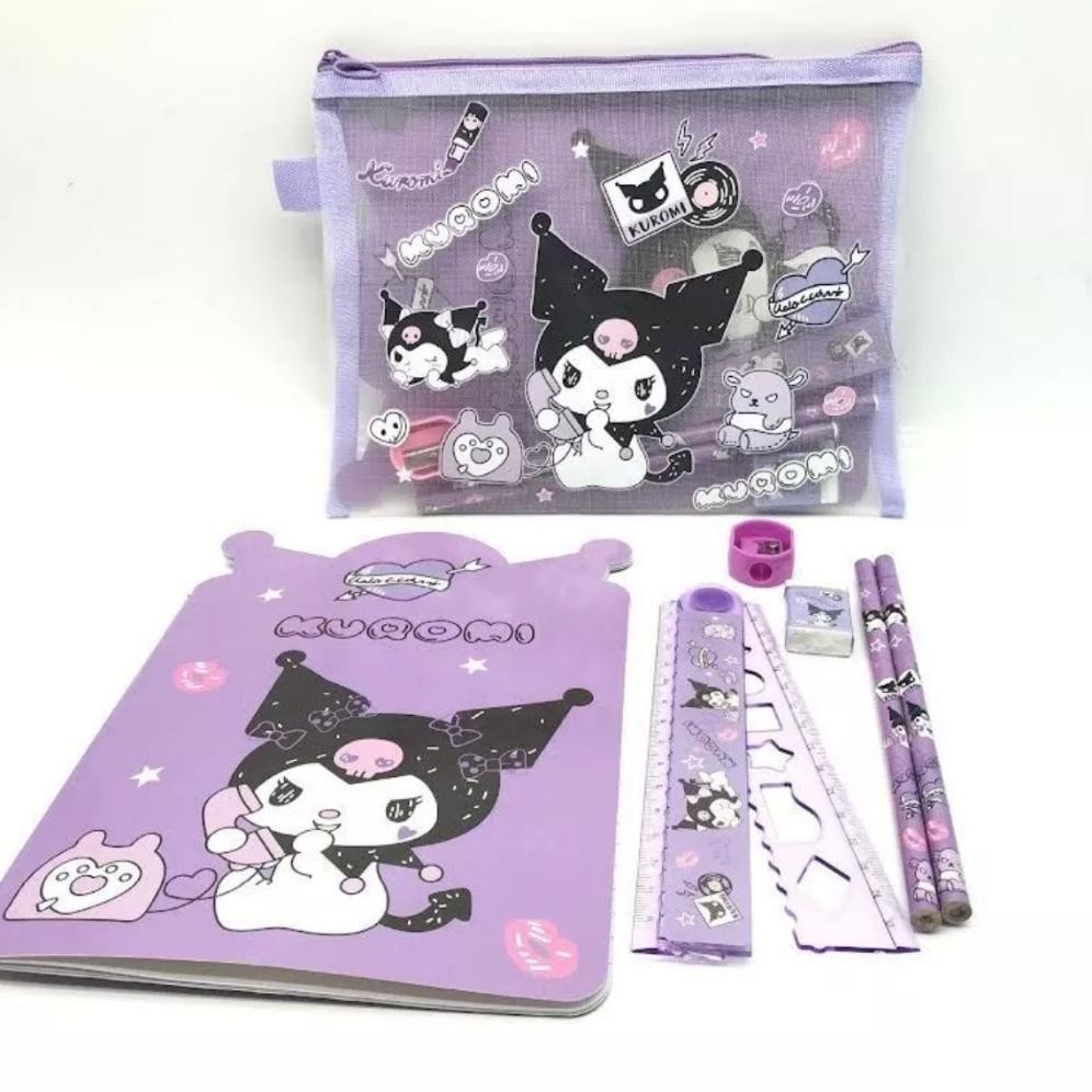 

hj-54 Kotak Pensil Set Sanrio Stationery Set Alat tulis sanrio 7in1 Berkualitas