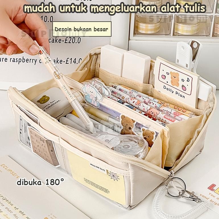 

jy-6 Tempat alat tulis kotak pensil aesthetic Tas PenaTempat Pencil Tas Pensil kapasitas besar Premium