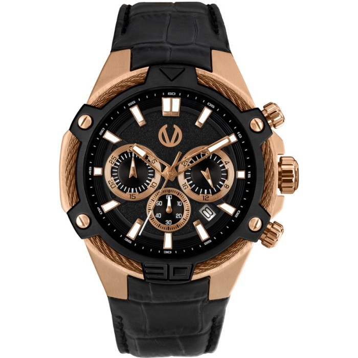 Jam Tangan CHRIST VERRA Pria Original CV 53605G-28 BLK Black Dial