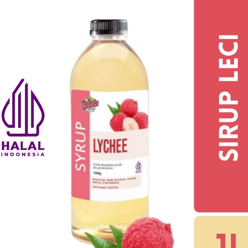 

1000 Ml Lychee Syrup - Sirup Litchi - Sirop Leci Letci Strop | Nabata Food Syrup Lyche Botol