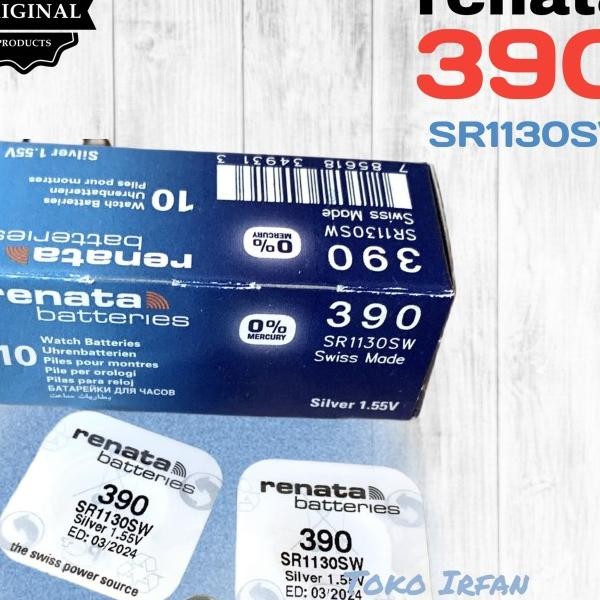 Baterai Renata 390 Sr1130Sw Batrai Jam Lr1130 Ag10