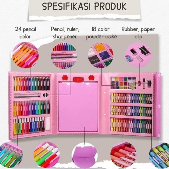 

Sil Warna Crayon Set Anak 208Pcs - Alat Set Lukis Set 208Pcs
