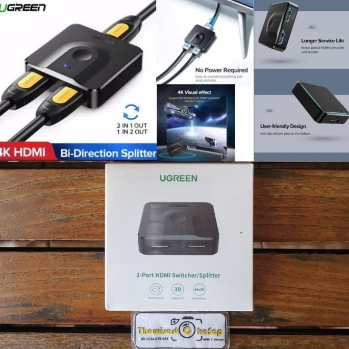 TERBARU - UGREEN HDMI Splitter 4K HDMI Switch BiDirection Adapter HDMI switcher