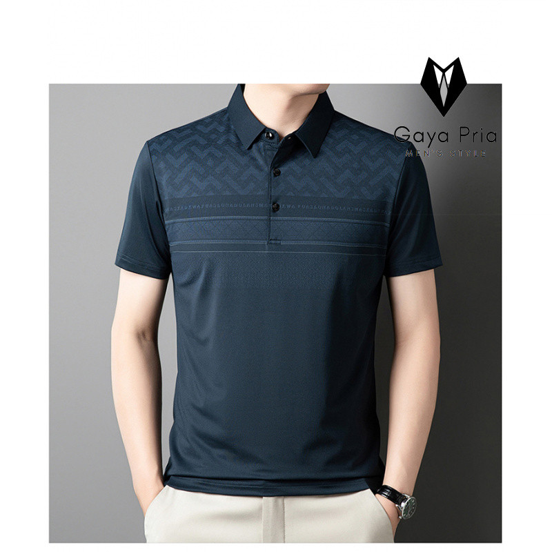 Men's Short SleeveTShirt Ice Silk Summer Middle-Aged Half Sleeve Top Summer WearPOLOShirt