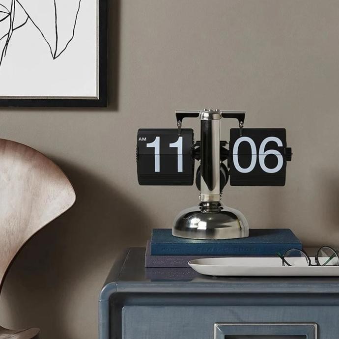 

Triple W Jam Meja Klasik Vintage Classic Table Clock Flip Decoration Glm