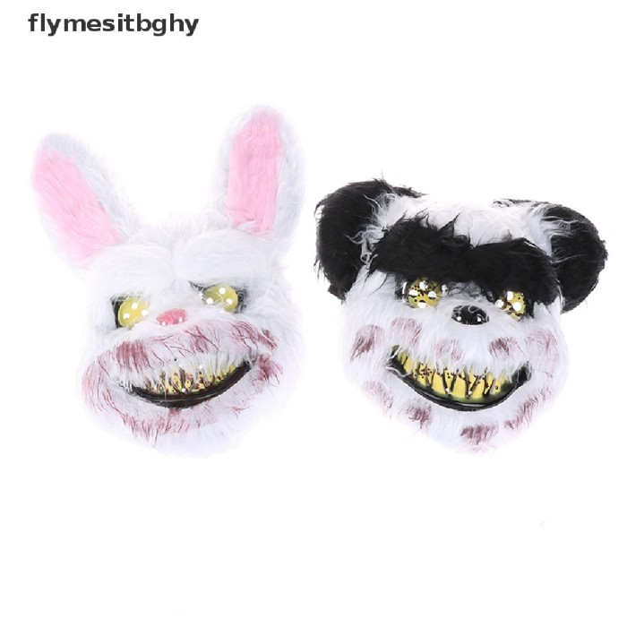 _^_^_^] Ea Halloween Topeng Berdarah Pembunuh Kelinci Topeng Teddy Bear Topeng