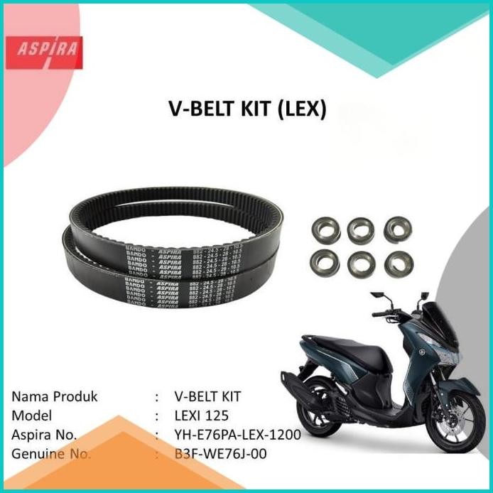 SATU SET VAN BELT, VBELT, V-BELT + ROLLER MOTOR LEXI ASPIRA ORI 140BZ