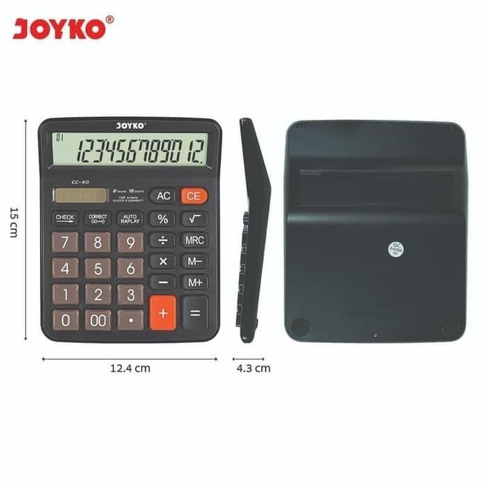 

VEX-2126 Joyko CC-40 Calculator Kalkulator 12 Digits Check Correct Murah Viral
