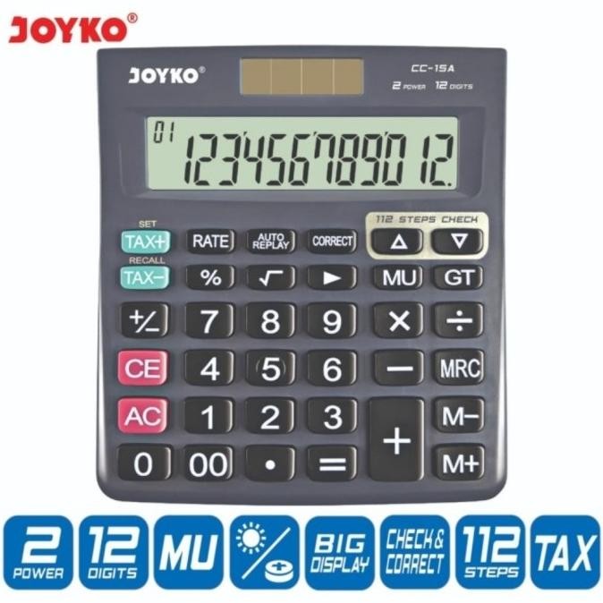 

GB29 Calculator JOYKO CC 15A 12 Digit CHECK & CORRECT Kalkulator CC15A Original