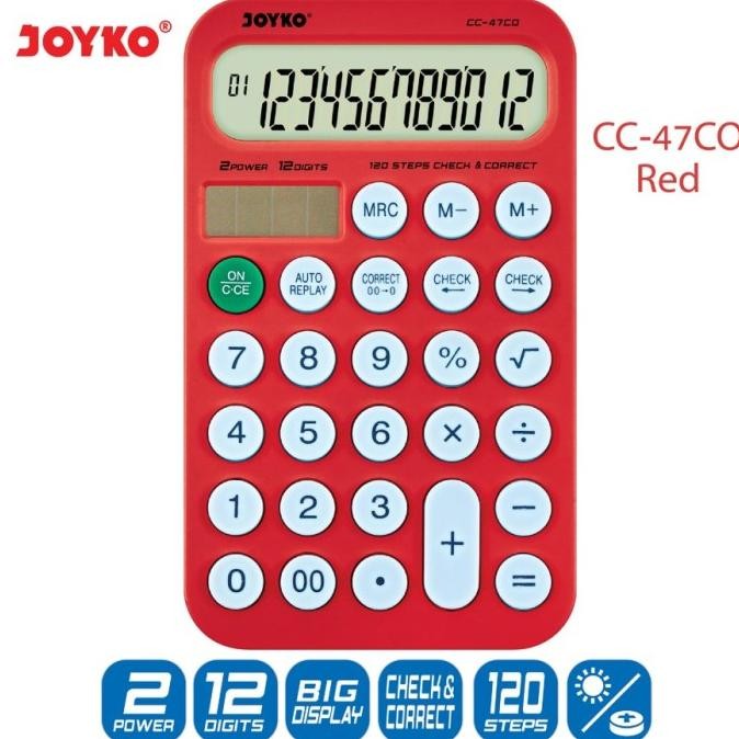 

nl-8 Calculator/ Kalkulator Joyko CC-47 CO 12 Digits Check Correct Termurah