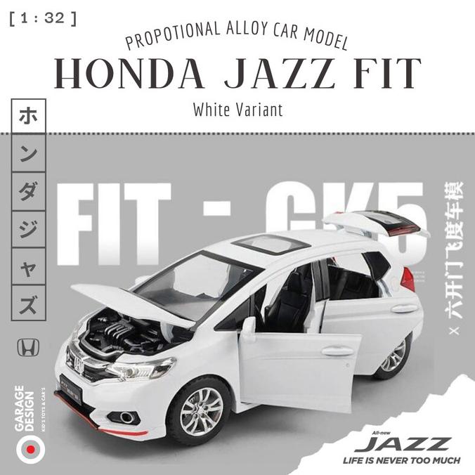 Diecast Miniatur Mobil Honda Jazz Fit Gk5 Suv Skala 1:32 Mainan Putih