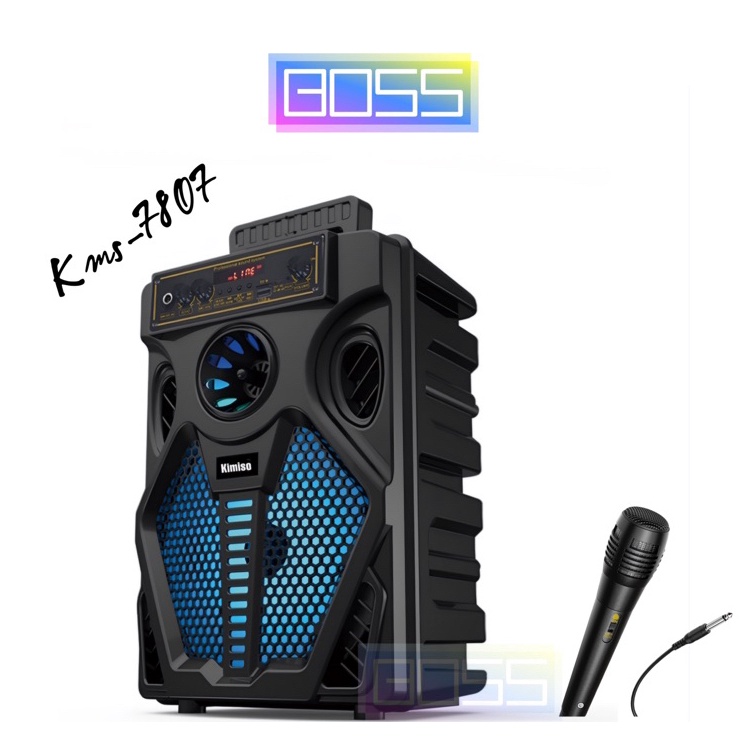 ➟➬✢ Speaker Bluetooth Karaoke Kimiso Qs-7807Led  With Microphone Karaoke