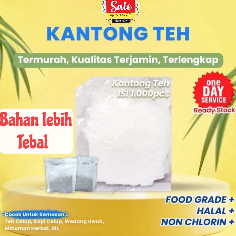 Harga lebayu1U5g Kantong Teh Celup Kosong Tea Bag UK 5 X 5,7 Kantong Saringan Teh Isi 1000 Pcs Kanto