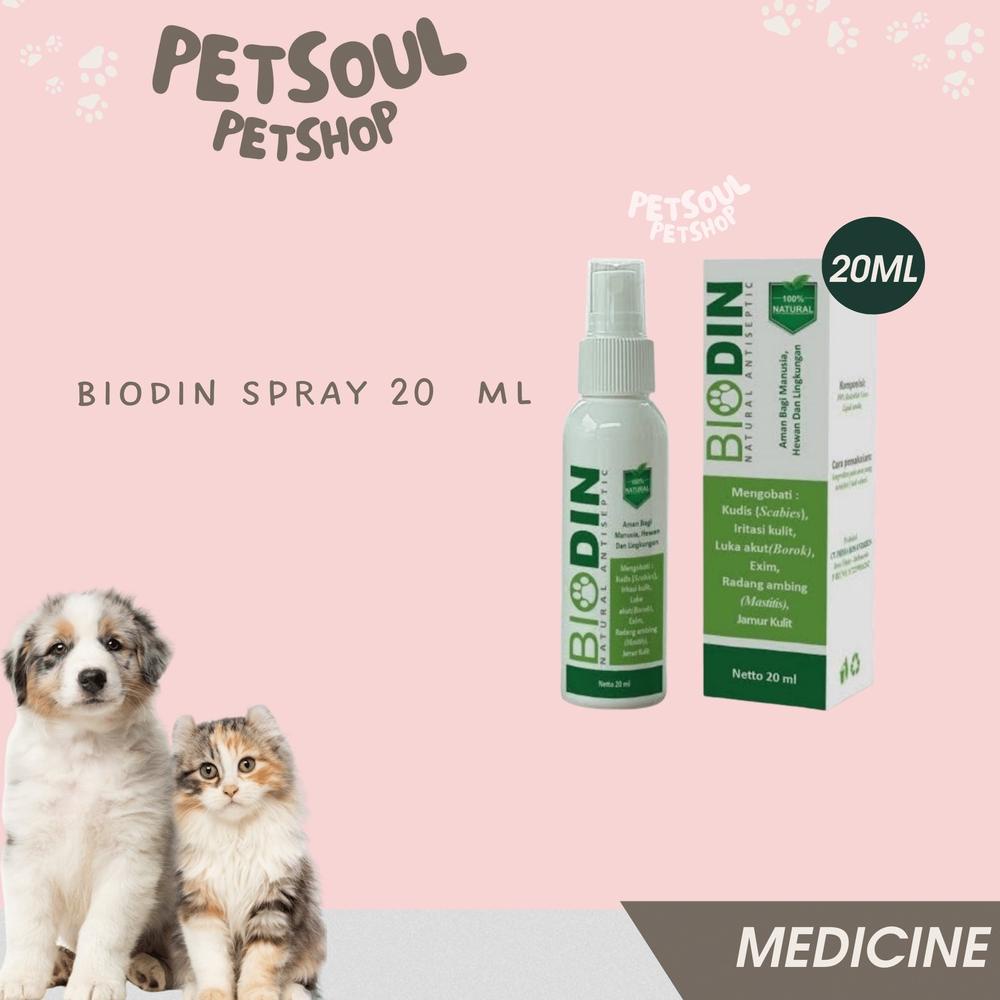 Termurah Biodin Spray 20Ml Obat Skabies Demodex Gatal Luka Jamur Borok Anjing Kucing